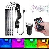 Car Interior Lighting LED Atmosphere Light, Bawoo Car Strip Light Led Lights Interior Lighting USB Port Cars Charger Cars Light Bar with Remote Control