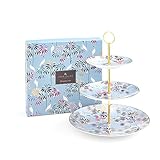 Portmeirion Home & Gifts Sara Miller 3 Tiered Cake Stand -Crane Garden Sky Blue (SMIS78963-XG)