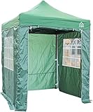 All Seasons Gazebos 2x2 Fully Waterproof Pop up Gazebo With 4 Zip up Sides and Accessories - Green