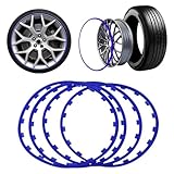 HDGYUA 16-20" Car Rims Edge Trim Protector Wheel Protection Ring Alloy Wheel Edge Ring Rim Protectors Tyres Tire Guard Set of 4 Anti-Scratch Car Refit Trims Kit(Size:20 inch Color:Red)(Blue,18 inch)