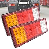 LEVANLIGHT 2PCS 48 Led Trailer Lights Rear 12v, 24V Trailer Led Lights LED Trailer Rear Tail Lights Turn Signal Brake Reverse Running Lights Fits Truck RV Camper Snowmobile Pickup Vans