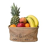 Kissymix Jute Storage Basket - Rectangular Woven Basket - Open Rustic Storage Solutions for the Home - Kitchen, Utility & Garden Shed Storage