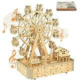 3D Wooden Puzzle, DIY Musical Ferris Wheel Model Kits, Mechanical Construction Puzzle Model Craft Toy Set, Christmas and Birthday Gifts for Teenagers and Adults.