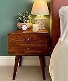 Scandinavian Bedside Table Vintage Retro Furniture Nordic Side End Cabinet Modern 2 Storage Drawers Mid Century Danish Solid Wood Nightstand