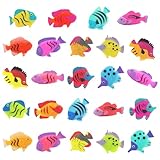 TYGFRT 24 Tropical Fish, Decorative Marine Life, Simulated Sea Animal Models, Mini Ocean Fish, Soft Plastic Children's Toys, Beach Theme Party Supplies