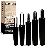 MYNEEED Gas Spring for Office Chair - Gas Lift Maximum Load 200kg - Gas Pressure Damper for Swivel Chair, Executive Chair, Desk Chair - Standpipe Length: 255mm Black