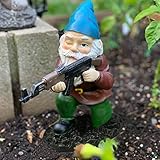Garden Gnomes Military Gnome Statue with Gun, Army Gnomes Statue Garden Decorations for Indoor Outdoor, Patio, Yard, Lawn Ornaments, Home Décor…