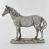 Antique Silver Standing Horse Ornament Home Decor Equestrian Mare Animal Gift H15cm