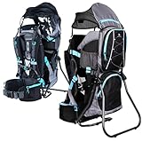 DROMADER Baby Carrier Backpack - Toddler Hiking Backpack with Sun Canopy, Rain Cover, Insulated Pouch, Changing Mat & One-Hand Foldable Frame – Black and Blue