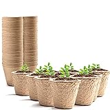 Keplin 96 Pack Biodegradable Planting Pots for Seeds 5x6cm, Compostable Seed Pots for Seedling Growth, Small Plant Pots For Easy Transplant, Eco-Friendly Choice for Garden, Greenhouse