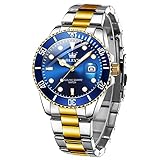 OLEVS Mens Watches Designer Calendar Dress Metal Stainless Steel Quartz Analog Waterproof Luminous Wrist Watch Gent Large