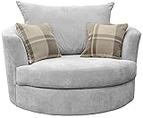 Dorado Corner Sofa Sectional 3 Seater 2 Seater Armchair Cuddle Chair Grey Velour Fabric (Silver, Cuddle Chair)