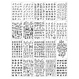 Wjelet 20 Pcs Letter Stencils Set, Alphabet Stencils and Number Stencils for DIY Crafts, Painting, Scrapbooking, and Journaling, Reusable Plastic Letters Templates