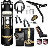 Boxing bag heavy duty punching bag Filled 4ft 5ft set, punch bag Kickboxing MMA Grappling Muay Thai Karate BJJ best punch bags equipment for Indoor or Outdoor boxing Training (4ft)