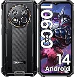 OUKITEL WP28E Rugged Smartphone Android 14-10600mAh Mobile Phones, 16GB + 64GB/1TB, 6.52" Display Rugged Phone with 13MP Camera, IP68/IP69K Waterproof Phone, 4G Dual SIM/NFC/OTG/GPS/Face ID -Black