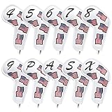 US Flag Golf Iron Covers Headcovers - 10pcs Patriotism Golf Club Covers for Irons - White Synthetic Leather Golf Iron Wedge Head Covers fits for PXG, Taylormade, Mizuno JPX MP, Etc.