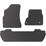 Carsio Rubber Car Mats For Peugeot Partner Tepee 2008 to 2018 Tailored Fit Floor Mat Set Complete Accessory Black Custom Fitted - All Weather & Heavy Duty, Anti-Slip Backing with Clips