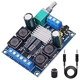 Youmile TPA3116D2 Digital Amplifier Board Dual Channel 2x50W 5V 12V 24V Audio Stereo AMP High Power Digital Subwoofer Power Amplifier Board for Speakers with 3.5mm Jack Audio Cable, Knob Cap