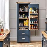 The Furniture Market Westbury Blue Painted Single Kitchen Larder Pantry Cupboard