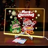 LED Message Board 7 Colors Pen,Acrylic Dry Erase Board with Light,Glowing Acrylic LED Note Boards,Light up Dry Erase Boards with Stand as a Glow Memo Board Note Acrylics Drawing Board (30 * 20 cm)