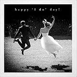 Happy I Do Day Black & White Photo Art Wedding Day Greeting Card