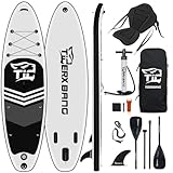 TIGERXBANG Black Tiger Collection Inflatable Stand Up Paddle Board SUP Board with Kayak Seat Double-blade Paddle |320x82x15cm| for Adults/Kids| ISUP PaddleBoarding Complete Kit