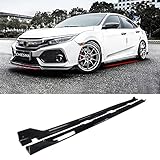 CHIESMA, Side Skirt Fit for 2016-2021 Honda Civic 10 Generation Sedan 4Dr Extension Panel Gloss Black PP Unpainted Extensions Line Protector