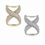 2 PCS Fashion Scarf Clips Scarf Ring Buckle Rhinestone Scarf Ring Buckle Silk Scarf Clasp Clips for Women Lady Girls