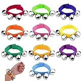 10Pcs Wrist Bells Multicolor Wrist Band Jingle Bells Musical Rhythm Bracelet Ankle Bells Rattles Instrument for Kids Adult Class Party