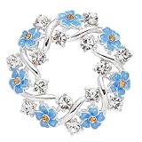 equilibrium Forget Me Not Elegant Silver Plated Circle Brooch