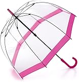 Unibos | Birdcage Dome Umbrellas | PVC Transparent | Long Handle Wedding Brolly | Unisex Party Parasol Rain Bridesmaid Bridal | See Through Umbrella | Waterproof Stick Umbrellas | Strong/Lightweight