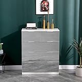 FUSIDE Bedroom Storage Solution - 5 Drawers of Mirrored Elegance Drawer Chest,Space-Enhancing Mirrored Sideboard