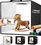 Light Box Photography 30cm/12"x12" Portable Photo-Box Booth, Mini Shooting Tent Kit with 120 LED Lights Dimmable, 8 Photo Backdrops for Product Photography