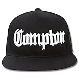 Gravity Threads Mens Compton Hat - Embroidered Olde English LA Snapback Cap, Black, Black, One size