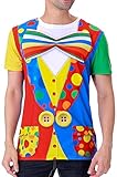 COSAVOROCK Men's Clown Costume T-Shirts (3XL, Colourful)