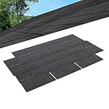Pack of 18pcs Asphalt Roof Shingles 2.61sqm Self-adhesive Sheds Roofing Felt Shingles Tiles for Most Roof of Sheds Arbour Porch Wendy House Doghouse Log Cabin (Square 3 Tab Shingles, Grey)