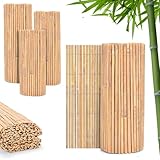 FunkyBuys Bamboo Fence Screening | Natural Slat Fence Panels Garden Screening for Outdoor Wind & Sun Protection for Privacy Shield (H: 1M x L: 4M)