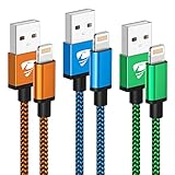 3Pack 2M iPhone Charger Cable, Long iPhone Charging Cable MFi Certified Lightning Cable Fast Charging Cord Braided i Phone Charger Lead USB Cord for Phone 14 13 12 11 Pro Max XS XR 8 7 6 SE, iPad