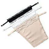YEKEYI 3pcs Lady Lace Clip-on Mock Camisole Bra Insert Overlay Modesty Panel Vest (Black,White, Beige)