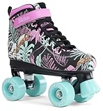 SFR Vision canvas rollerskates, disco rollers, children's, floral, 34