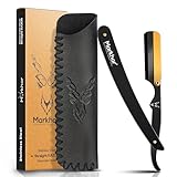 MARKHOR® Cut Throat Razors kit, Matte Black with 24K Gold Plated Straight Razors for men, Professional Barber Razor, Premium Quality Straight Edge Razor