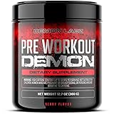 Pre Workout Demon - Advanced Pre-Workout Energy Powder with Creatine, Caffeine, Beta-Alanine & Glutamine, Berry Blast, 360g - 40 Servings