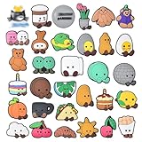 32Pcs Cute Shoe Charms Shoes Decoration, Ice Cream Drink Fruit Shoe Animals Shoes Accessories, Multi Pack for Teens Adult Men Women, Charms for Bracelet Wristband Party Favors