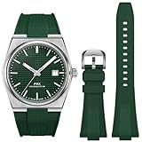 REBANDACE Strap for Tissot PRX Watch,Soft Liquid State Silicone Band for Tissot PRX Powermatic 80,12mm Men Women Replacement Bands for Tissot PRX Series Watch 40mm (Army Green)