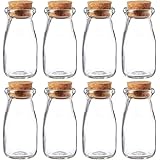 Danmu Art 100ml Glass Jars with Cork Lids - Small Bottles for Crafts, Wedding Favors, Potion Making, DIY Storage & Spices - Easy-Open Decorative Cork, Apothecary Style Vial (100ml-9Pack)