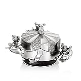 Royal Selangor Hand Finished Bunnies Day Out Collection Pewter Jet Rocket Musical Carousel
