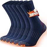 Cirorld Mens Merino Wool Thermal Hiking Socks, Full Cushioned Thick Warm Winter Crew Walking Socks Men Women for Work Outdoor Sports Running Boot 3 Pairs