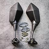 Handlebar Mirror Motorcycle Scooter Rear View Mirror ABS Black For Suzuki SV650S SV1000S GSX250R GSX1250FA GSX650F GSXR150(Black carbon fiber)