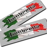 Twisted Melon Lambretta Italian flag design graphics decals stickers x 2 small