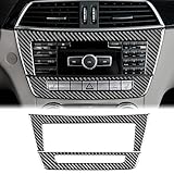 KUNGKIC for Mercedes Benz C Class W204 C220 CDI C200 C350 4MATIC Coupe Carbon Fiber Accessory Car Multimedia Center Control Frame Sticker Decal Interior Trim 2010 2011 2012 2013 (TypeA Black)
